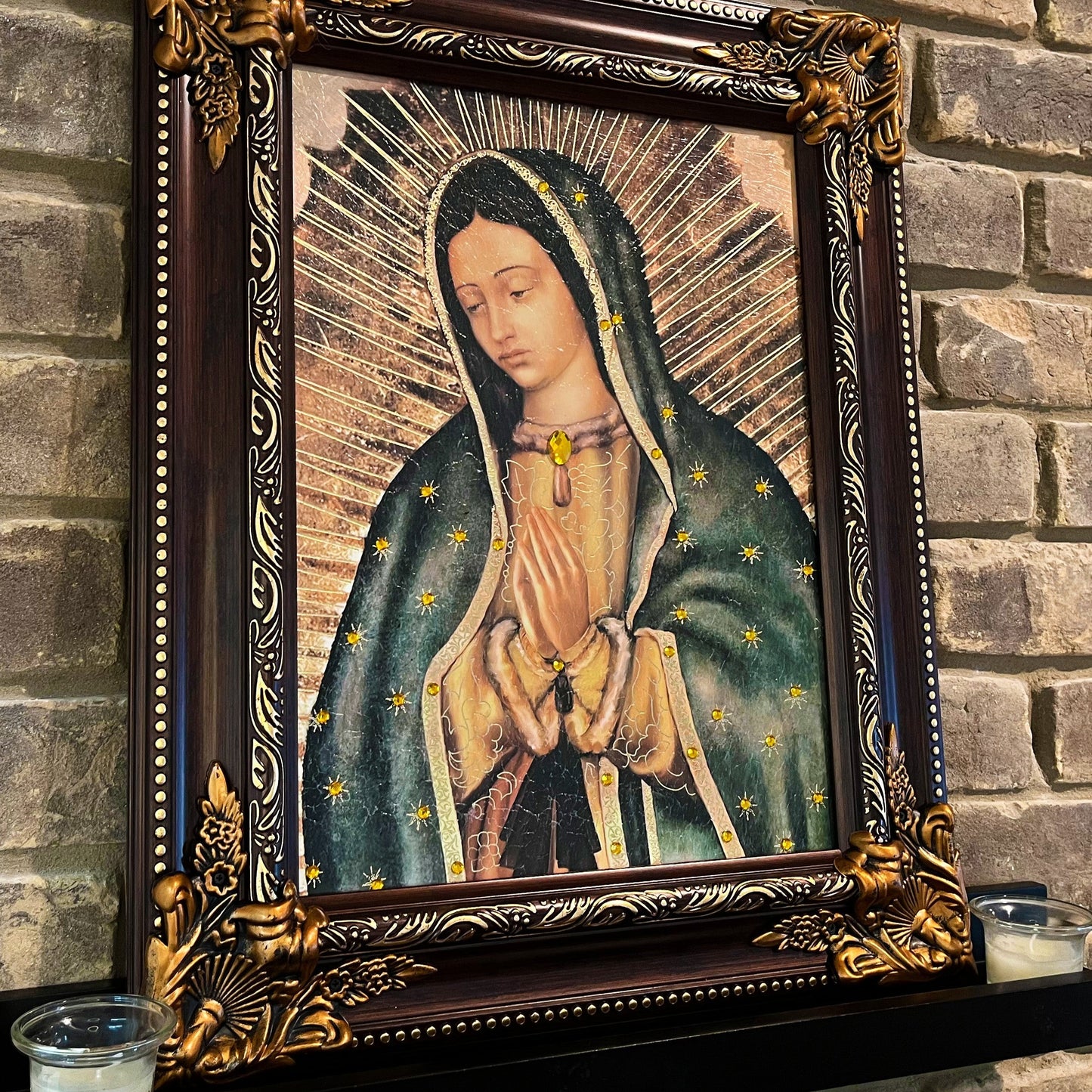 Our Lady of Guadalupe Gold Finish Frame 27" Portrait