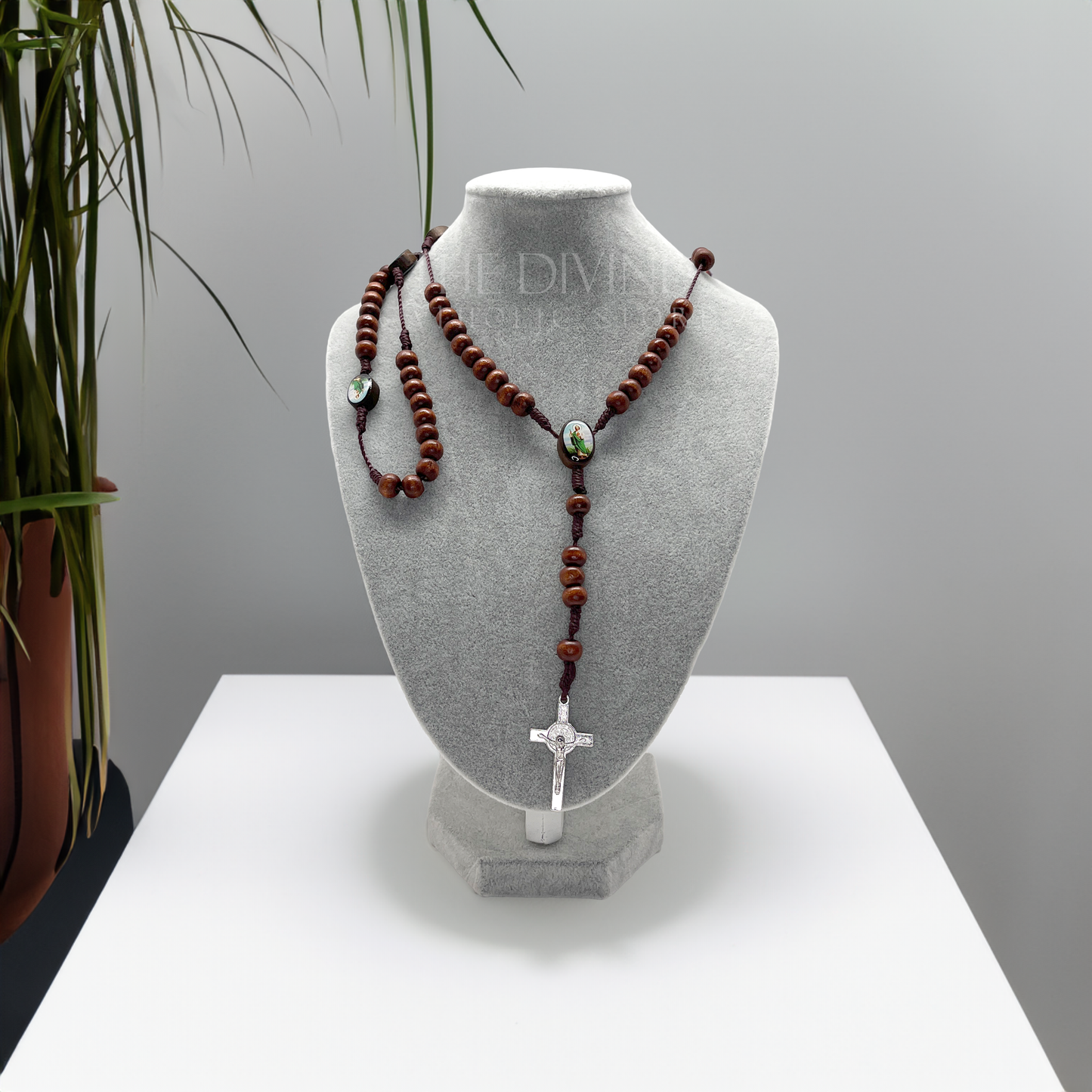 St Jude Brown Wood Rosary