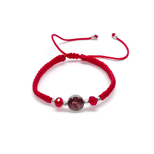 Our Lady of Guadalupe Bracelet Adjustable Adult Size Red
