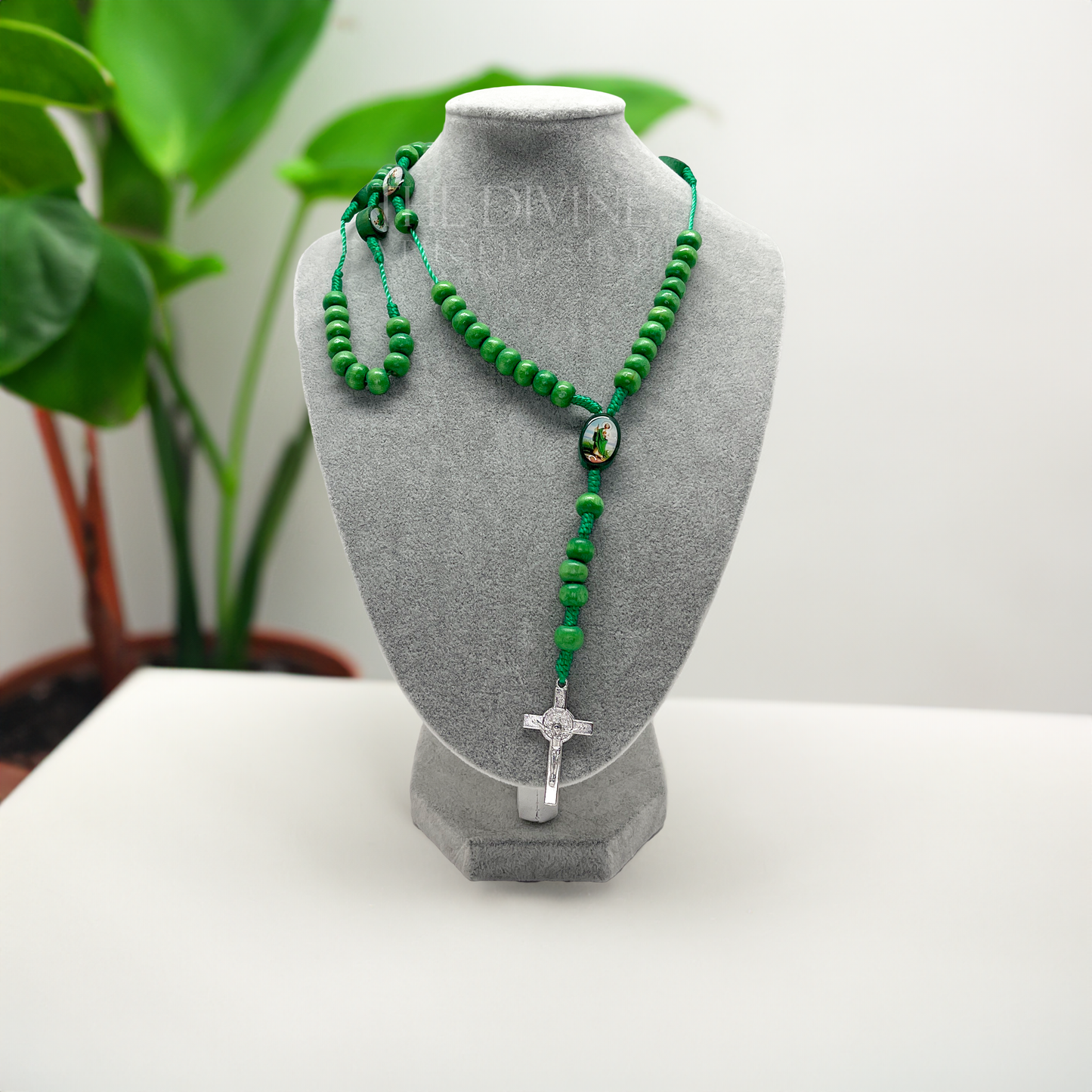 St. Jude Green Wood Rosary
