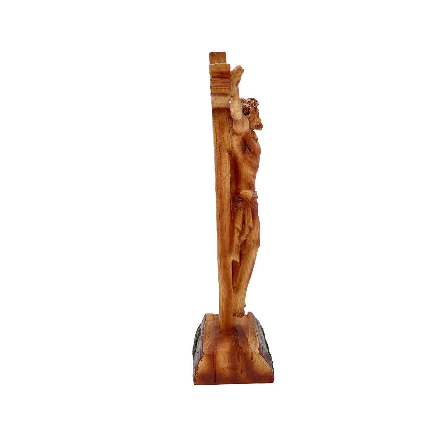 12" Ceramic Wood Crucifix