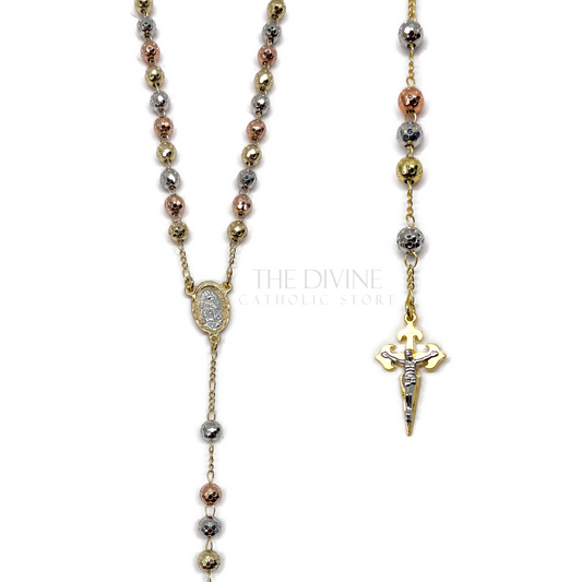 18k Gold Plated Rosary Three gold colored