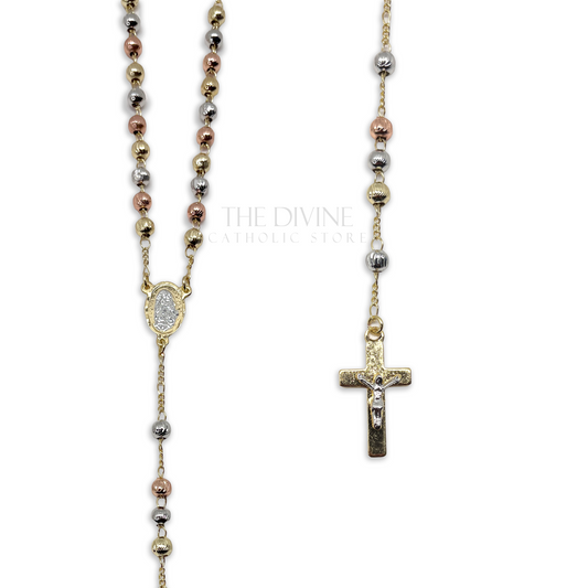 18K Gold Plated Rosary Round Beaded