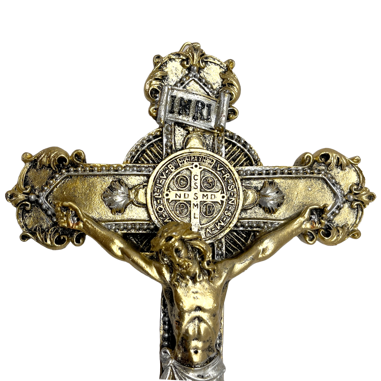 St. Benedict Crucifix All Ceramic Gold
