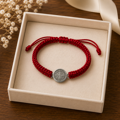 Red St. Benedict Bracelet – Classic Large Medal