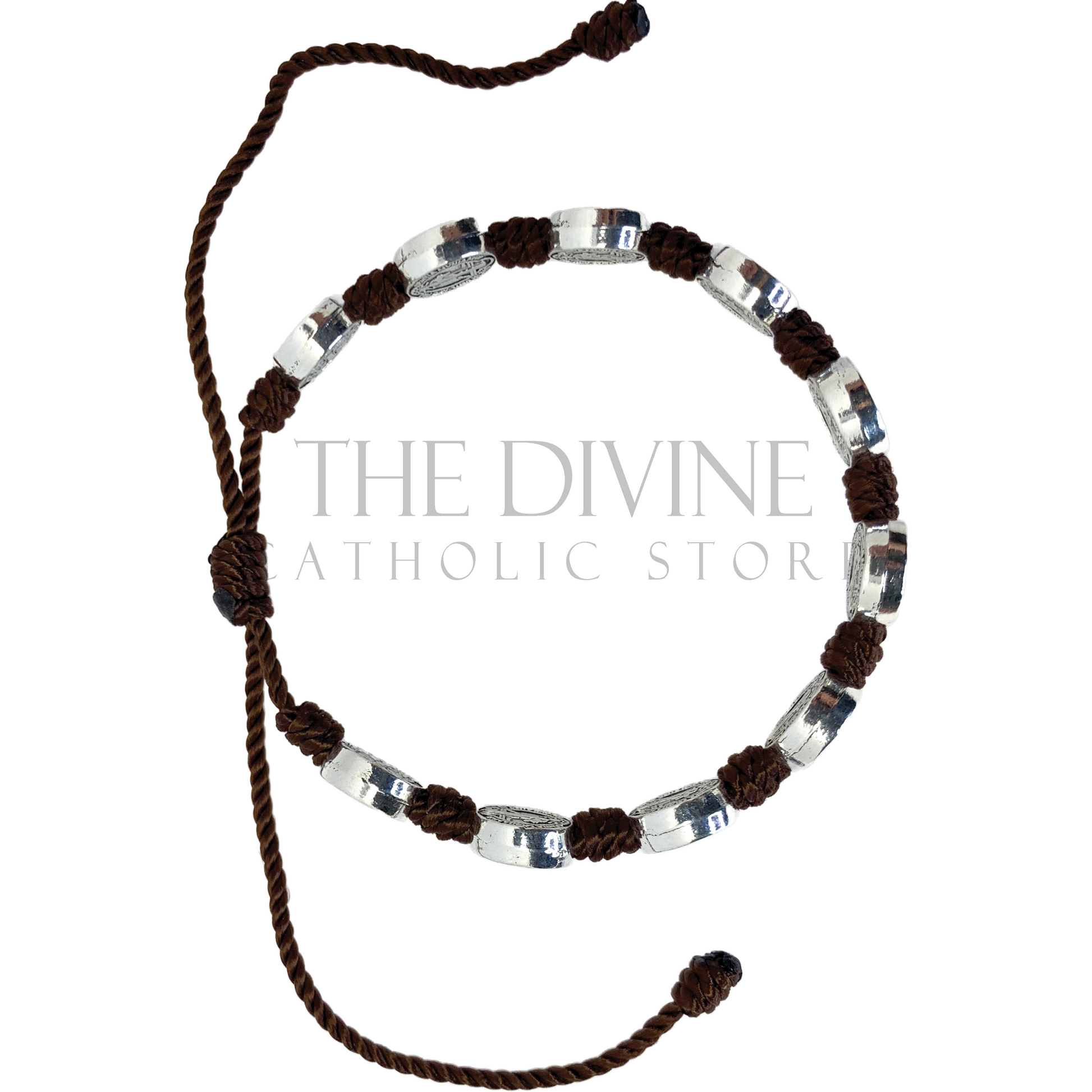 St Benedict 10 Medal Bracelet Brown - The Divine Catholic Store