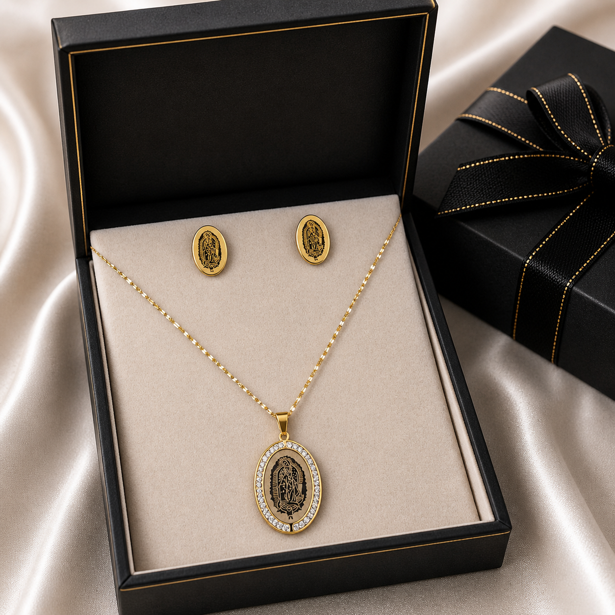 Our Lady of Guadalupe Necklace Set With Earings