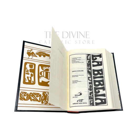 Compact green La Biblia Latinoamericana with index, perfect for travel and daily devotion opened to first page.