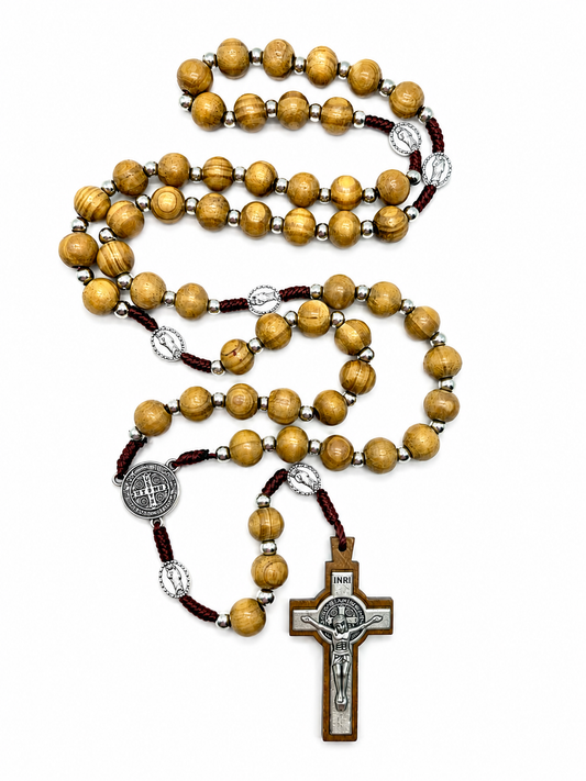 Beige St. Jude & St. Benedict Medal Rosary