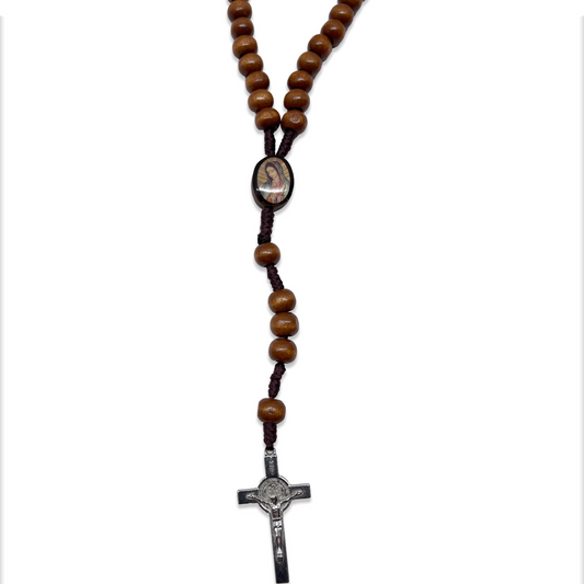 Our Lady of Guadalupe Wooden Rosary - The Divine Catholic Store