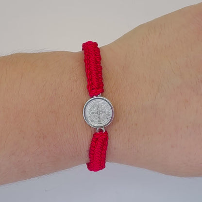 Red St. Benedict Bracelet – Classic Large Medal