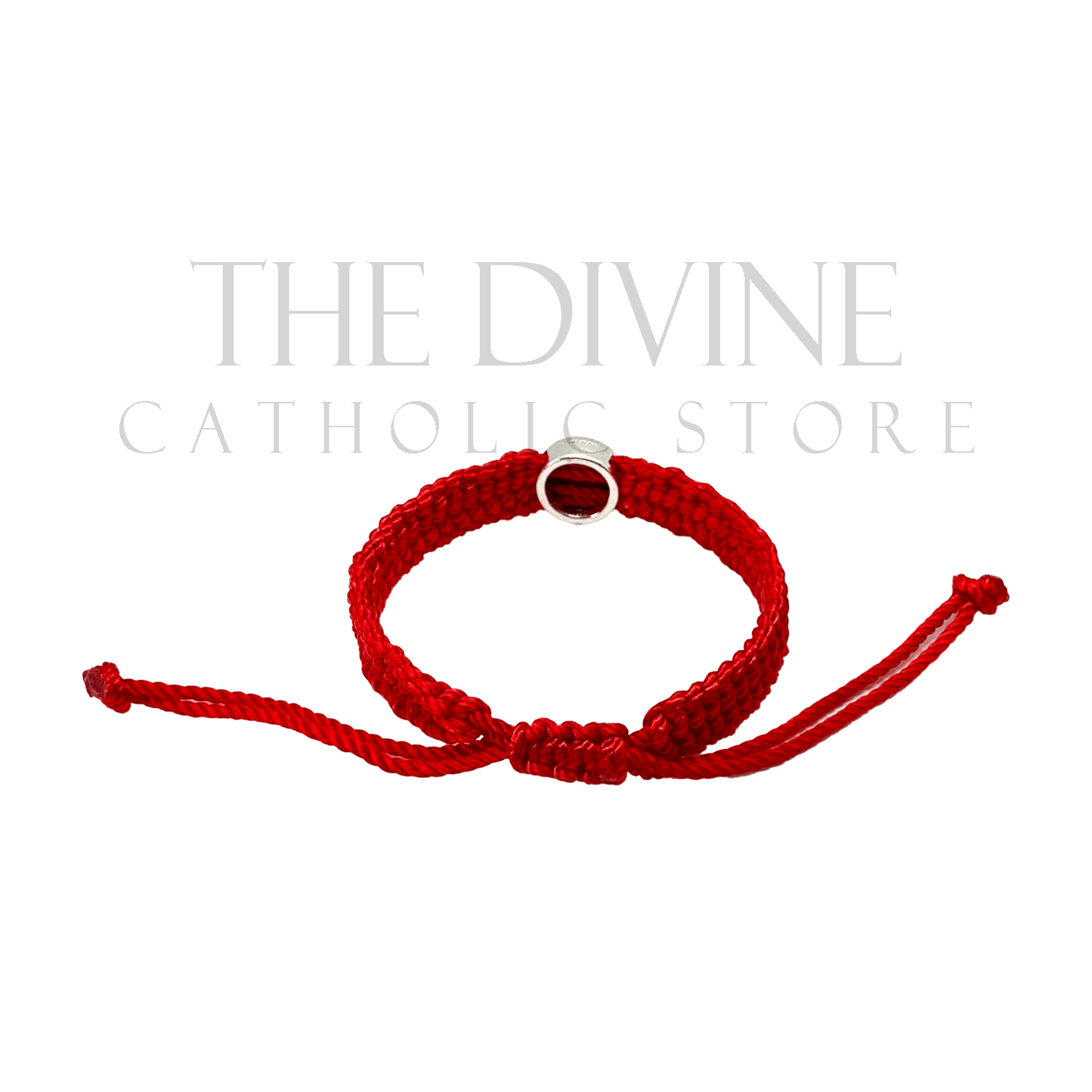 Red Threaded St. Benedict Bracelet with Silver Charm