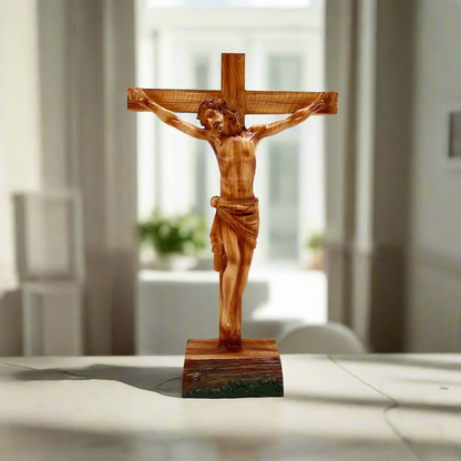Jesus Christ on the Cross with Crown of Thorns Crucifix front