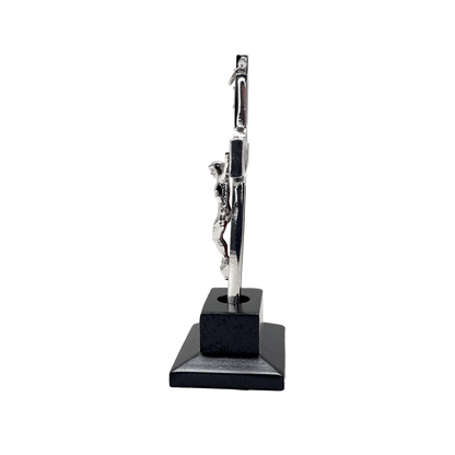 St Benedict Crucifix Standing with Wood Base 6 Inch
