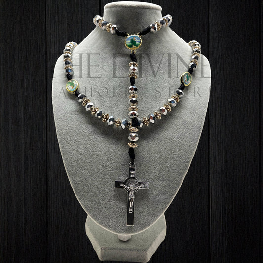 Silver Crystal St Jude Rosary