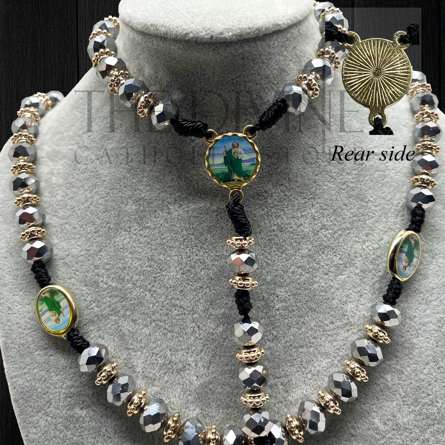 Silver Crystal St Jude Rosary
