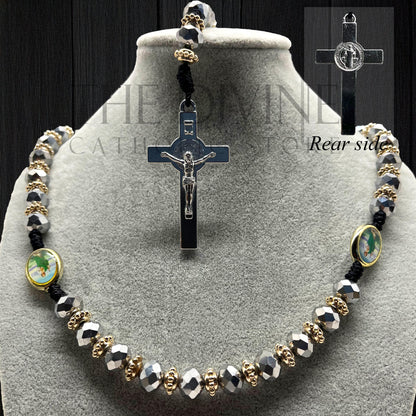 Silver Crystal St Jude Rosary