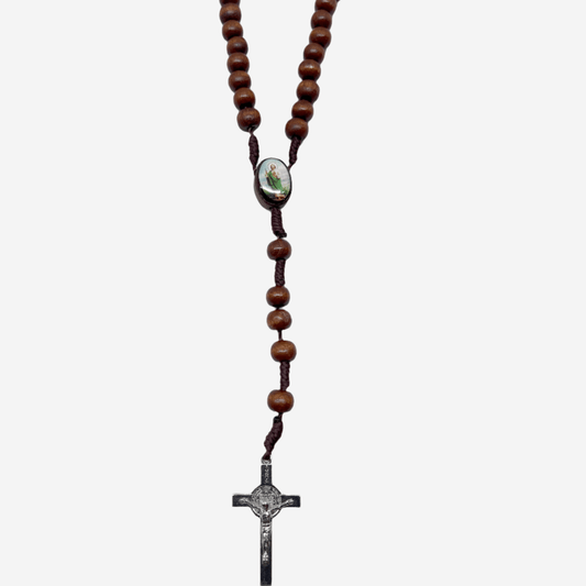 St Jude Brown Wood Rosary
