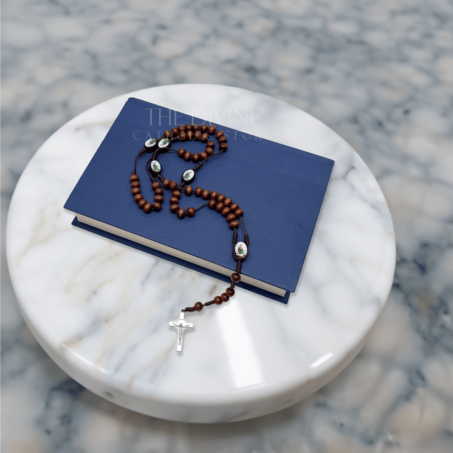 St Jude Brown Wood Rosary