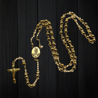 St Jude Stainless Steel Gold Rosary