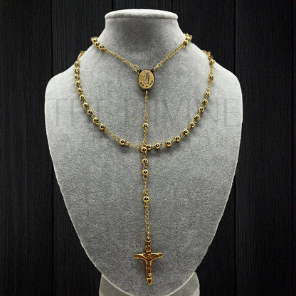St Jude Stainless Steel Gold Rosary
