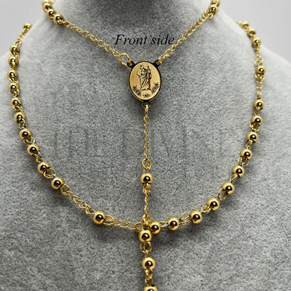 St Jude Stainless Steel Gold Rosary
